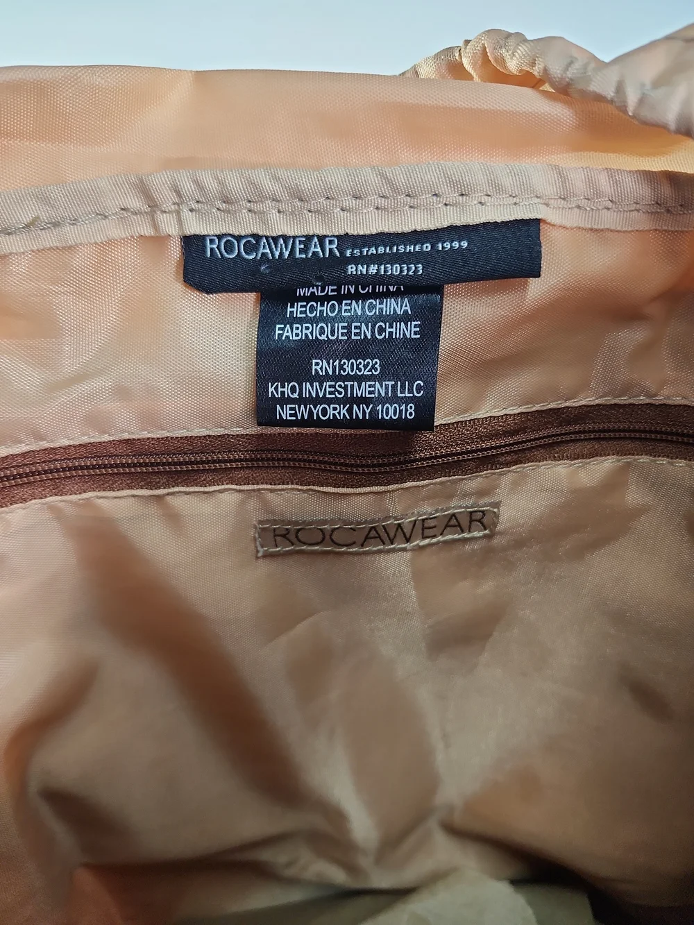 Rocawear Tan Monogram Logo Backpack